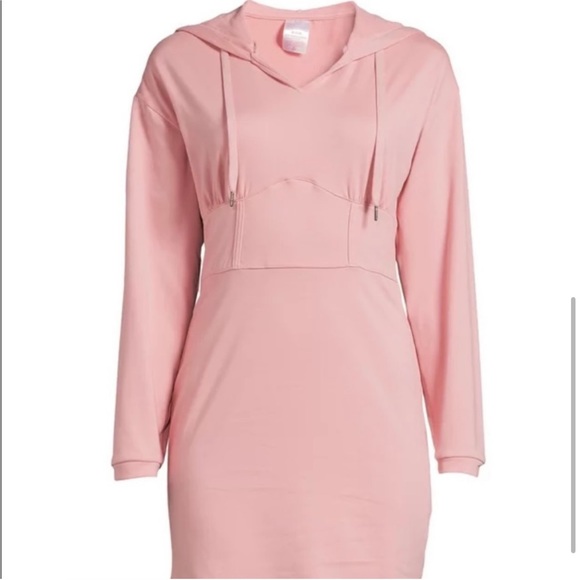 Blush pink corset hoodie dress - Picture 2 of 4
